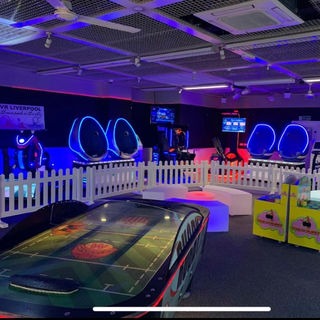 Wide view across the VR Liverpool attraction floor