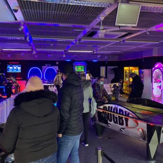 A group enjoying the rides at VR Liverpool